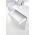 Dressing table Hegan, white, chipboard/glass, 120x50cm, H76cm 
