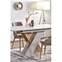 Extendable dining table Harelto, oak pattern/cashmere color, chipboard, 130-175x85cm H76cm 