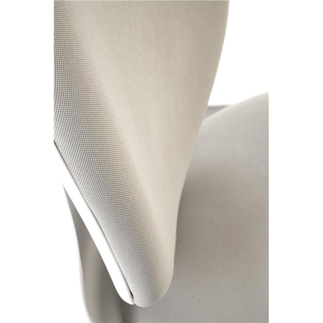 Office chair Horion, white/grey, polyester/polypropylene, H89-99cm 55x46cm, seat height 48-58cm
