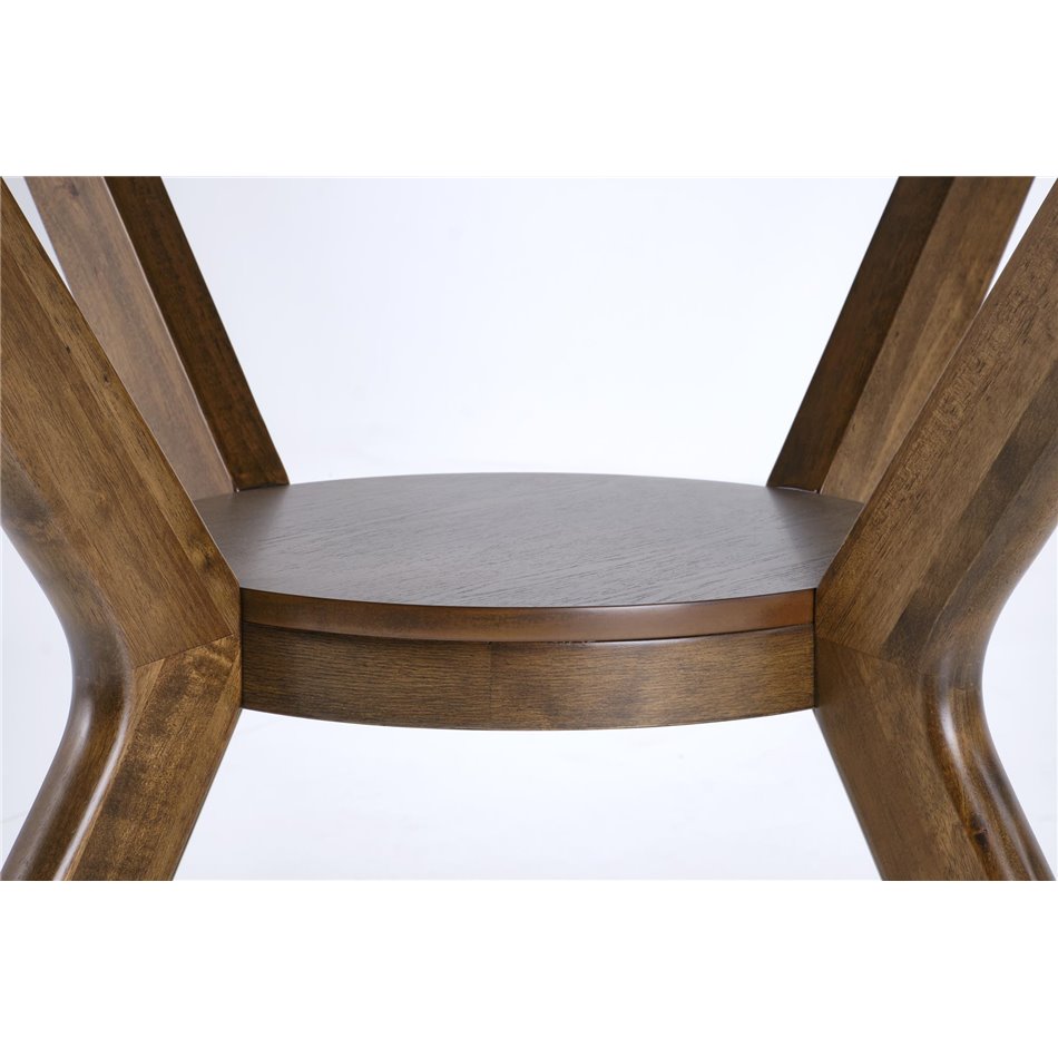 Dining table Hupero, walnut color, MDF, D120cm, H76cm 