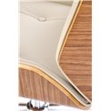 Офисное кресло Hebstero, цвета грецкого ореха/бежевый, эко кожа, H114-122x65x60см, высота сиденья 46-54см