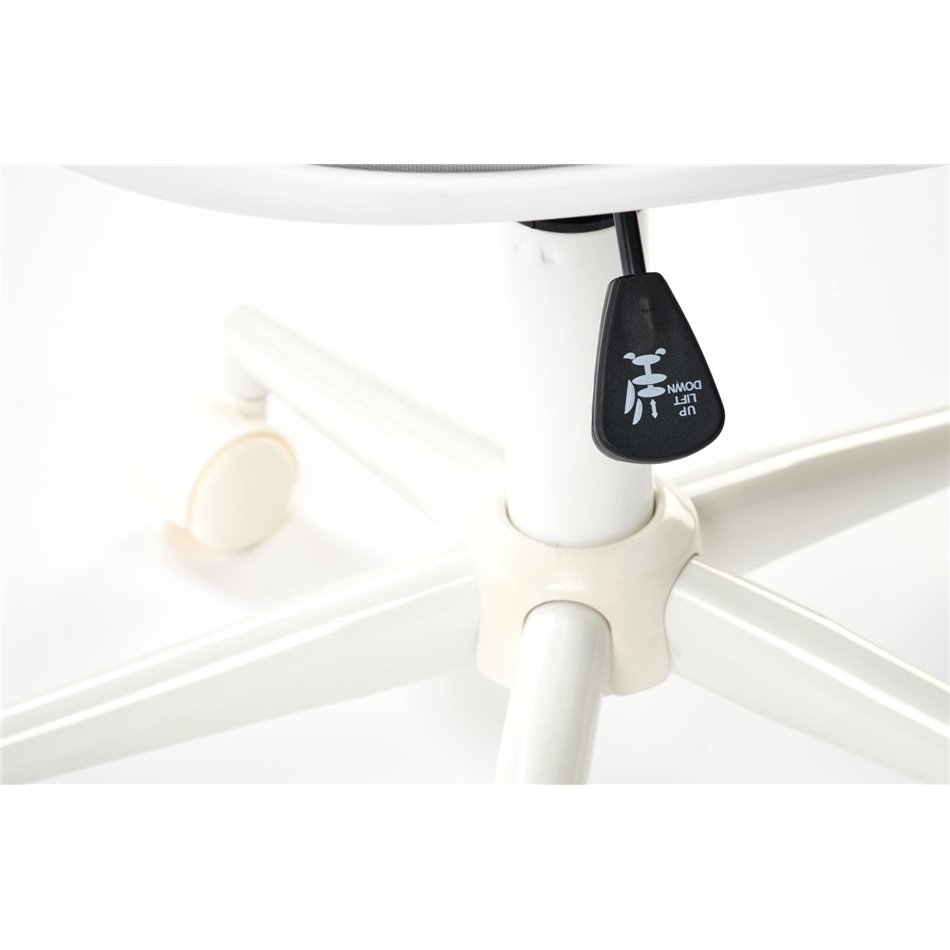 Office chair Horion, white/grey, polyester/polypropylene, H89-99cm 55x46cm, seat height 48-58cm