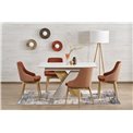 Extendable dining table Harelto, oak pattern/cashmere color, chipboard, 130-175x85cm H76cm 