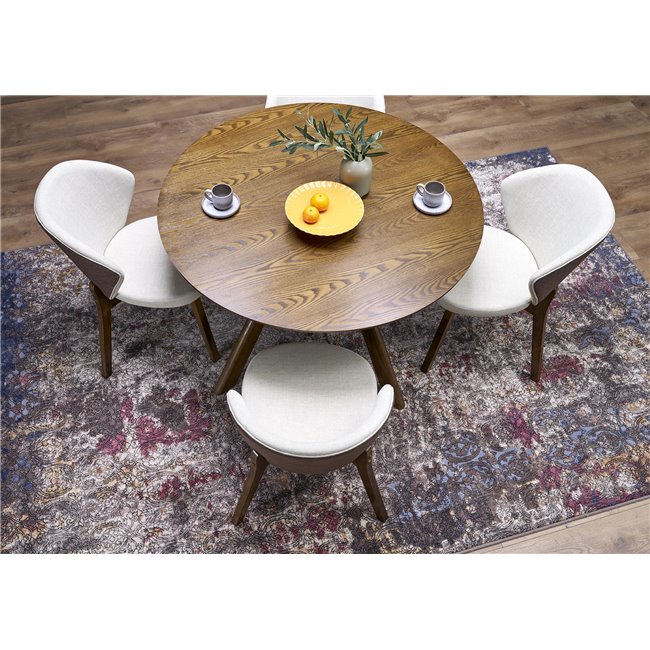 Dining table Hupero, walnut color, MDF, D120cm, H76cm 