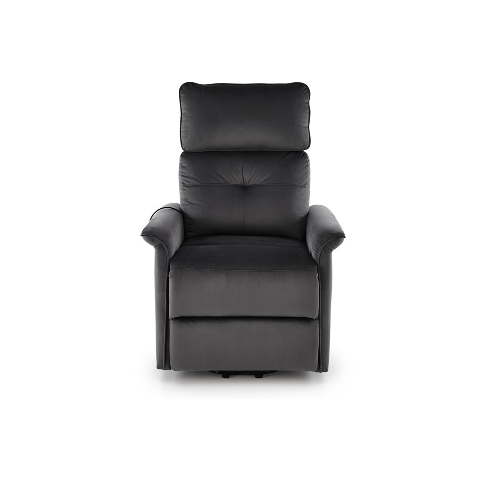 Electric recliner with massage function Hemiro, black, H108-90x80x90-160cm, seat height 51-52cm