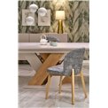 Extendable dining table Harandon, cremona oak/cream color,, 160-200x90cm H76cm 