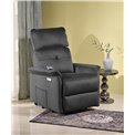 Electric recliner with massage function Hemiro, black, H108-90x80x90-160cm, seat height 51-52cm