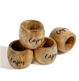 Napking ring set 4 Joya, mango, single-colour, H5x W6.5cm