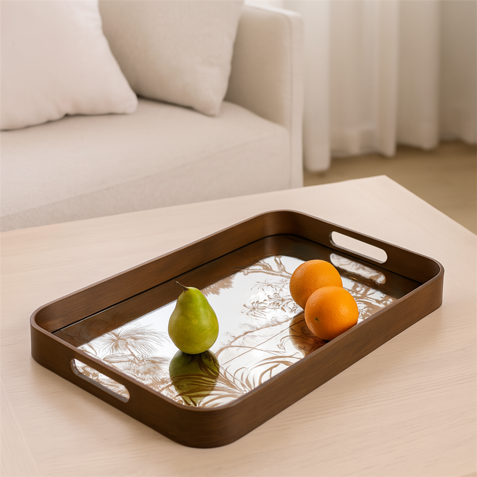 Decorative glass tray Fasty L, 32.5x50.7x4.5cm