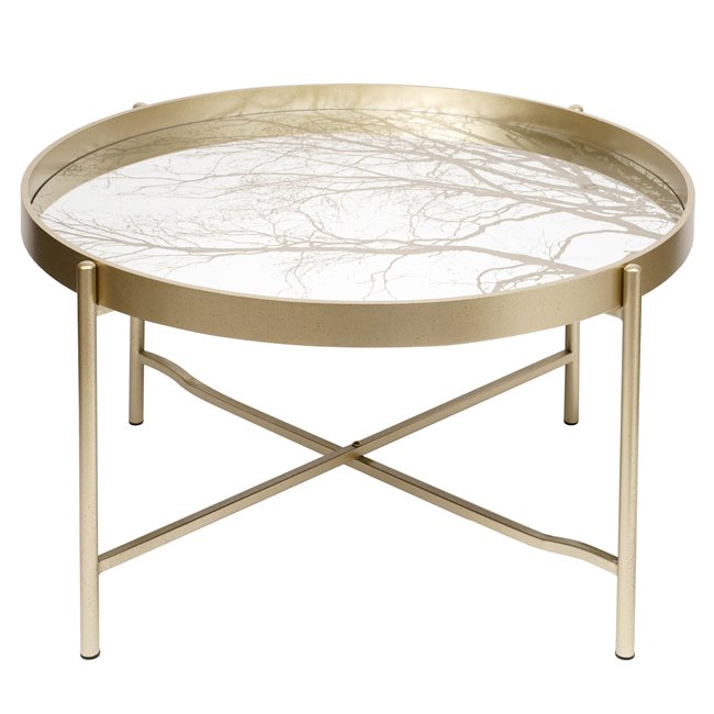 Coffee table Ferento, antique silver, 81x81x41cm