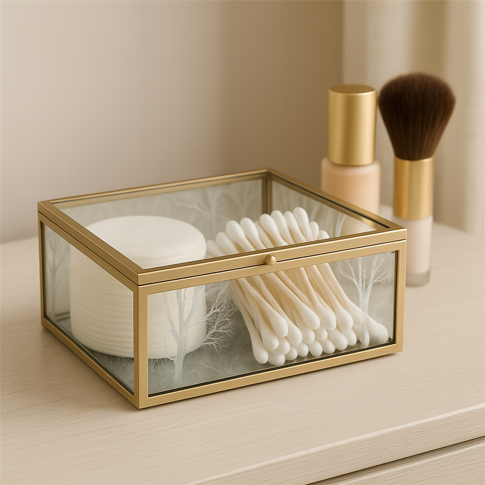 Box glass/metal Favara L, 18x19x8.3cm