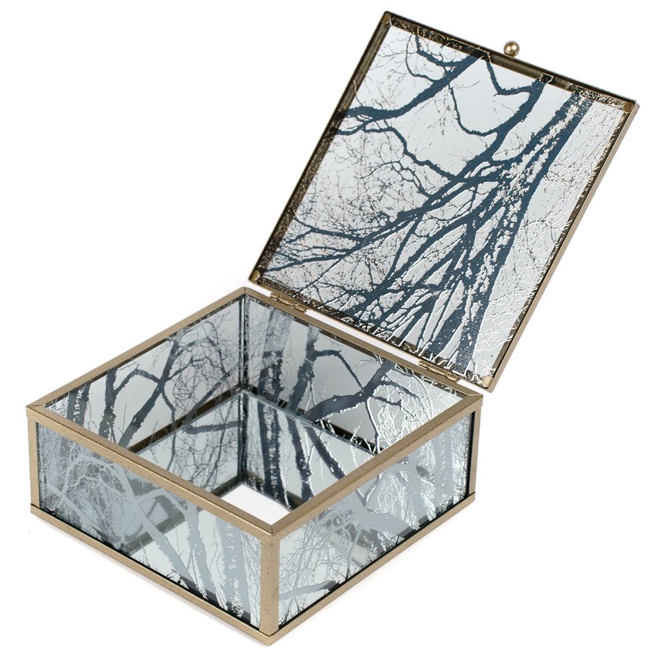 Box glass/metal Favara L, 15x16x6.8cm