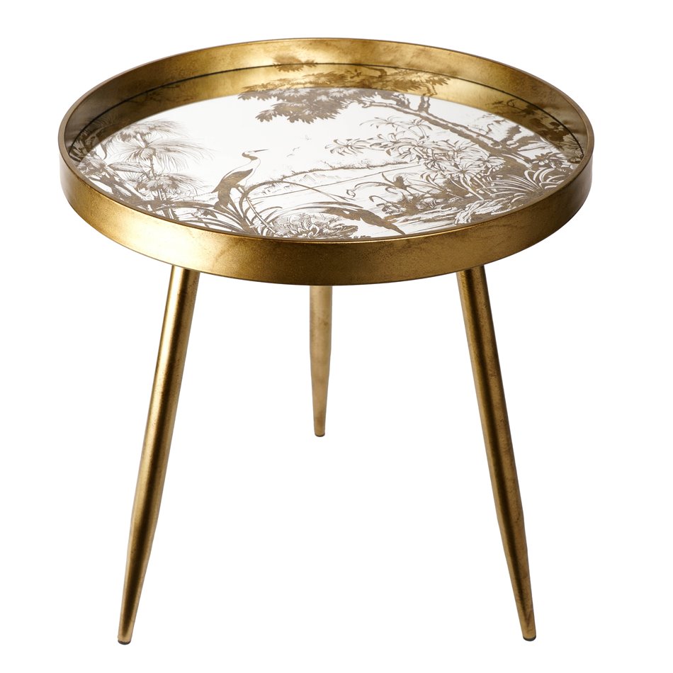 Side table Furuset L, golden, 50.3x50.3x53.5cm