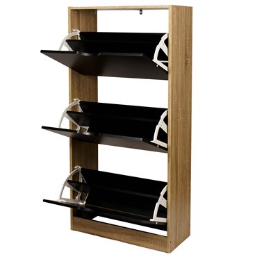 Shoe rack Chaus, natural/black, H119.5x60x23cm