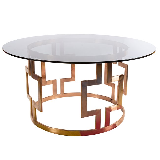Coffee table Moro, smoked glass D90xH44.5cm