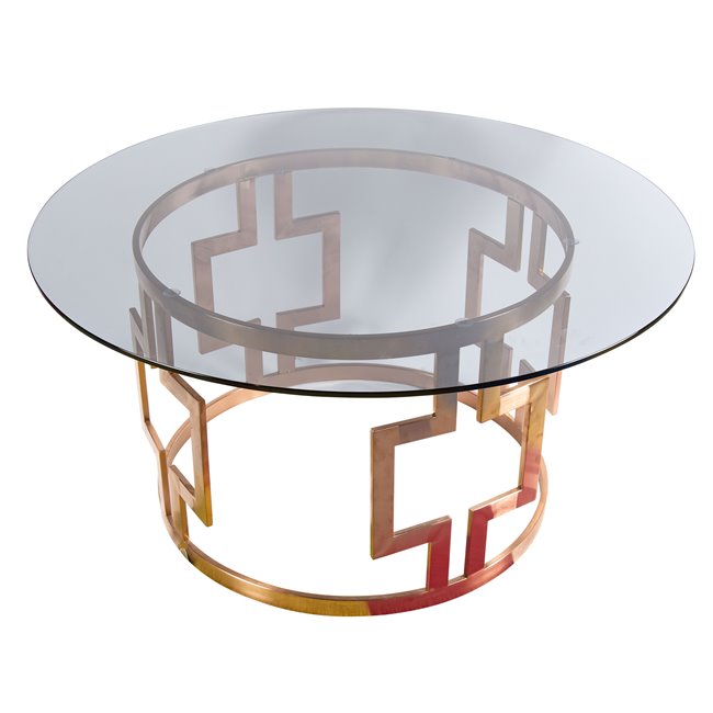 Coffee table Moro, smoked glass D90xH44.5cm