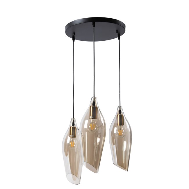 Подвесной светильник Rio-3, цвет коньяка, H51-156cm, D46cm, E27 3x60W(MAX)