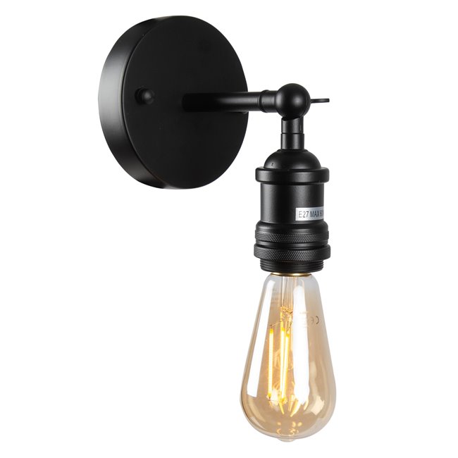 Wall lamp Restyler, black, E27 60W(MAX), H16x15x11.5cm