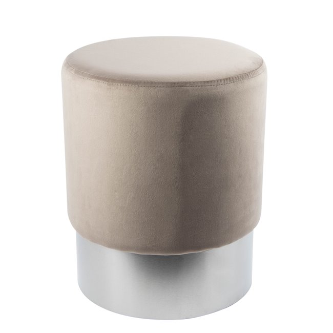 Stool Noto, grey/silver color base, H42cm, D35cm