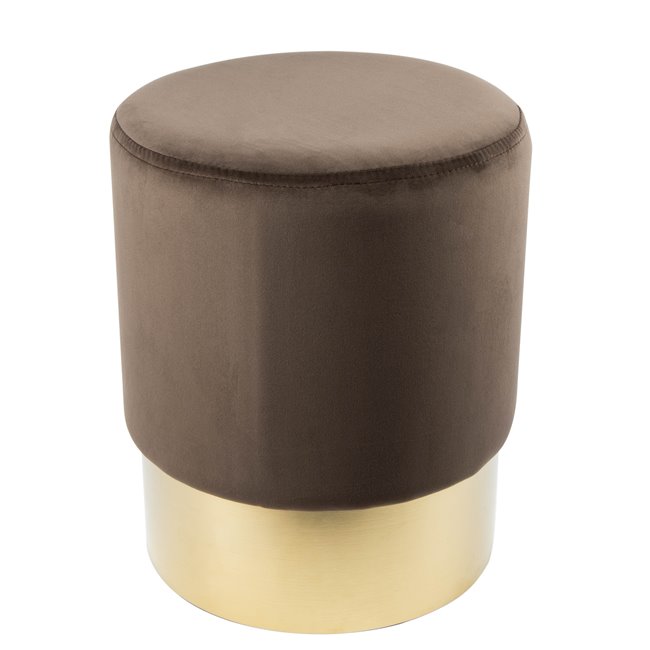 Stool Noto, brown/ golden base, H42cm, D35cm