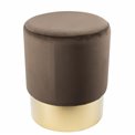 Stool Noto, brown/ golden base, H42cm, D35cm