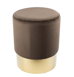 Stool Noto, brown/ golden base, H42cm, D35cm