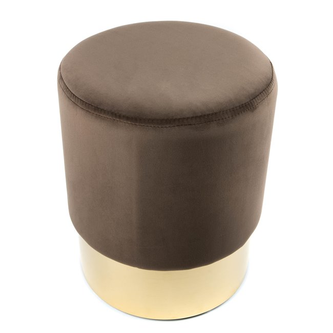 Stool Noto, brown/ golden base, H42cm, D35cm
