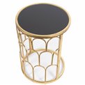 Side table Burch M, golden/black, glass/metal, D40x55cm