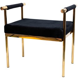 Скамья Edmond, черного/золотой цвет, H59x53x40см  высота сиденья 41см