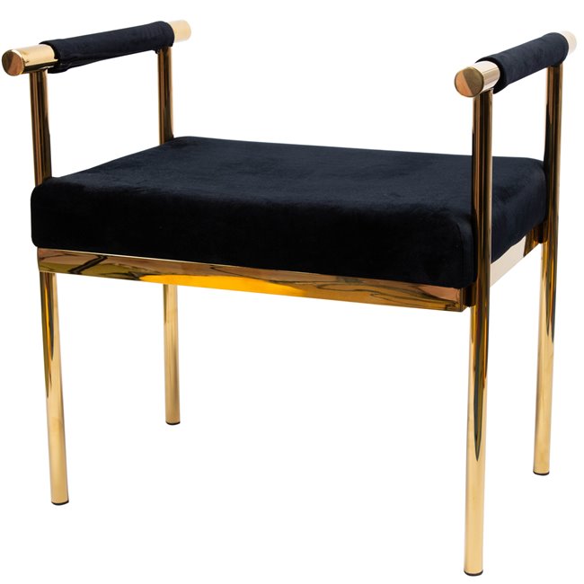 Скамья Edmond, черного/золотой цвет, H59x53x40см  высота сиденья 41см