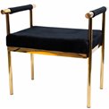 Скамья Edmond, черного/золотой цвет, H59x53x40см  высота сиденья 41см