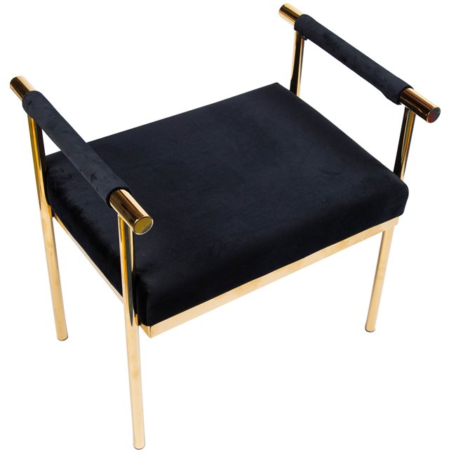 Скамья Edmond, черного/золотой цвет, H59x53x40см  высота сиденья 41см