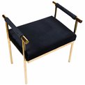 Скамья Edmond, черного/золотой цвет, H59x53x40см  высота сиденья 41см