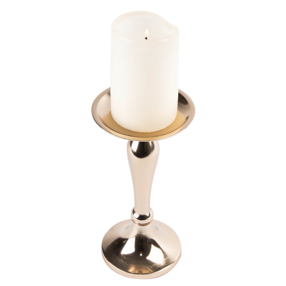 Candle holder Vellore, champagne/golden, H21cm x D11cm