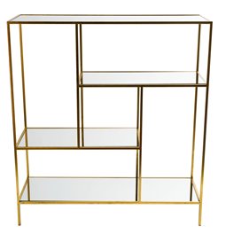 Metal shelf Benikarlo, golden, H90x80x25cm