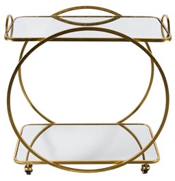 Bar table on wheels Bogajo, golden, H72.5x71.5x39cm