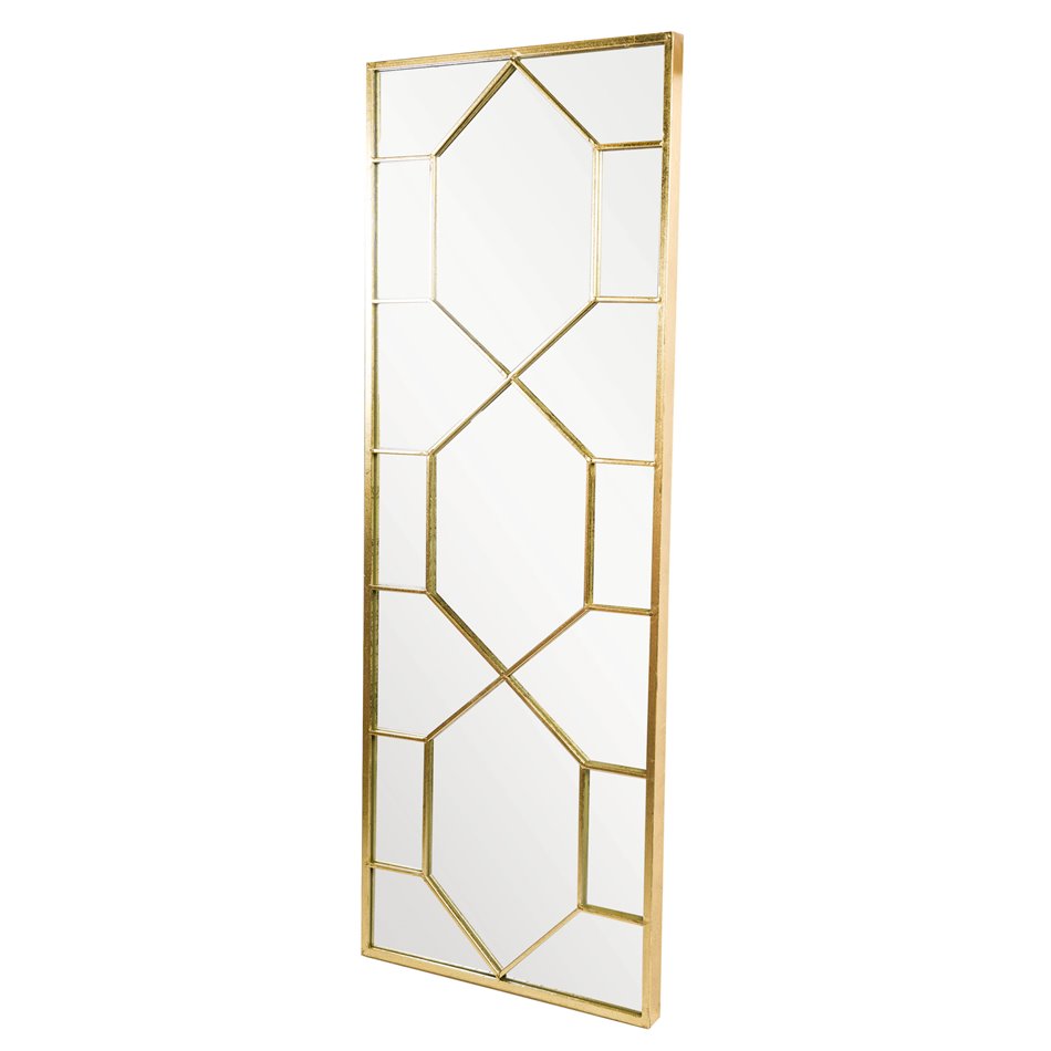 Wall mirror Bellver, golden, H138x50x3.5cm