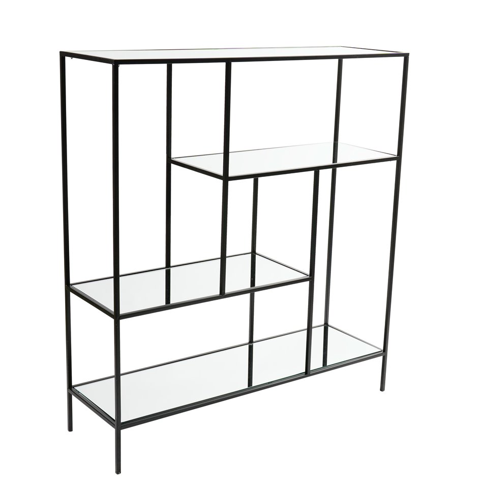 Metal shelf Benikarlo, black, H90x80x25cm