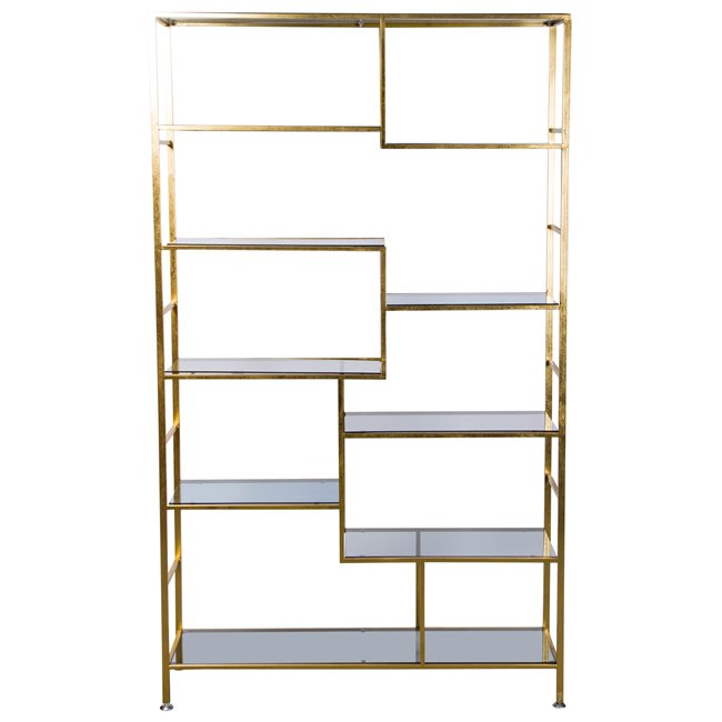 Metal shelf Belinda, golden, H195x115x30cm