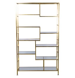 Metal shelf Belinda, golden, H195x115x30cm