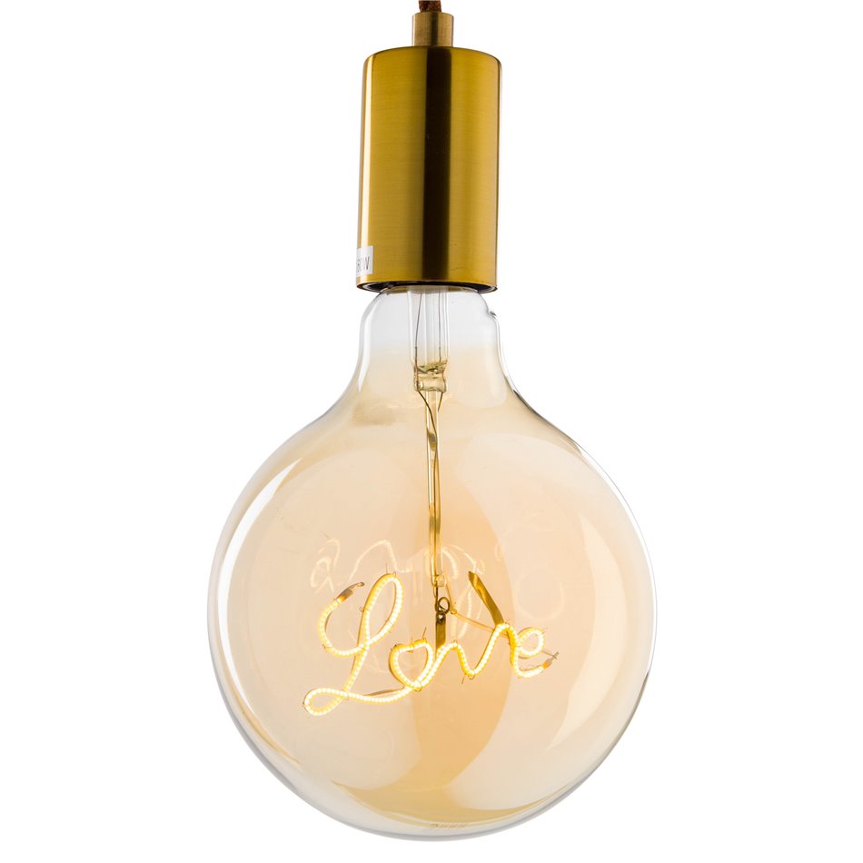 Decorative LED bulb, amber, 4W E27, D12.5x17.2cm