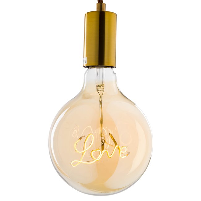 Decorative LED bulb, amber, 4W E27, D12.5x17.2cm