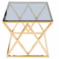 Side table Eden, toned glass/golden, 55x55x55cm