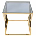 Side table Eden, toned glass/golden, 55x55x55cm