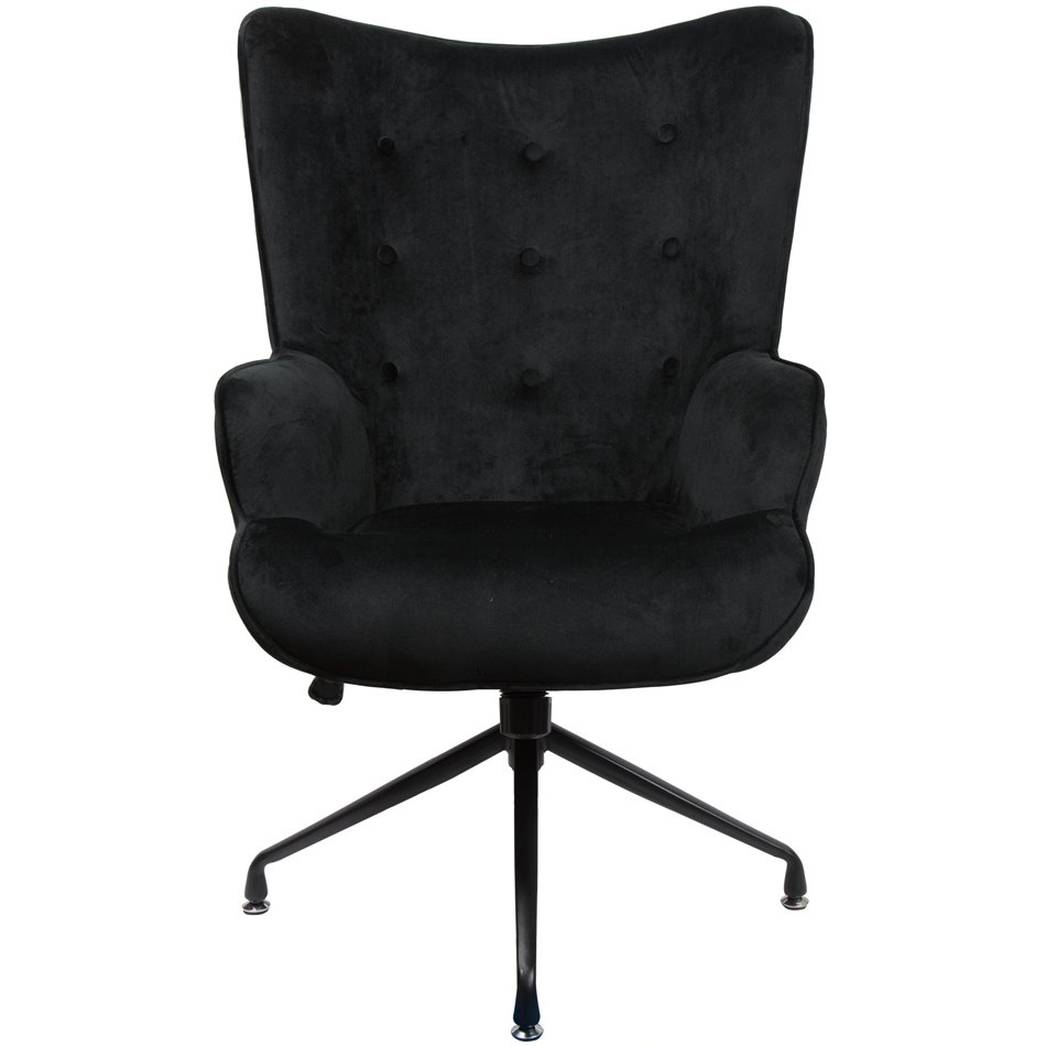 Armchair Dallas, black, velvet, H103x75.5x70cm, seat height 50cm