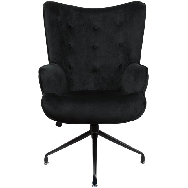 Armchair Dallas, black, velvet, H103x75.5x70cm, seat height 50cm