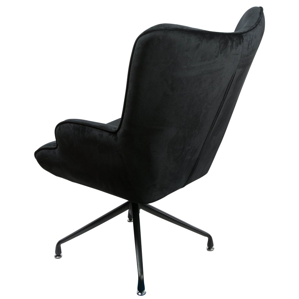 Armchair Dallas, black, velvet, H103x75.5x70cm, seat height 50cm