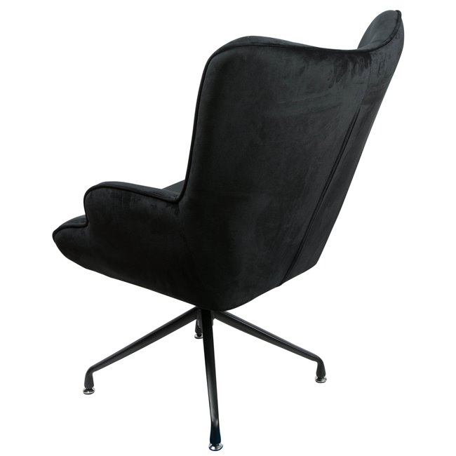 Armchair Dallas, black, velvet, H103x75.5x70cm, seat height 50cm