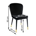 Chair Salem, black, H83x50x59cm, seat height 46cm