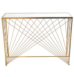 Console Bamberg L, mirror top, gold colour, H75x100x30cm